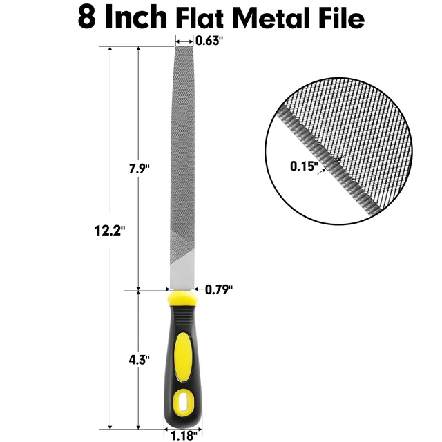 Alt view image 6 of 7 - 8 Inch Flat Hand Metal File, Durable for Steel and Wood