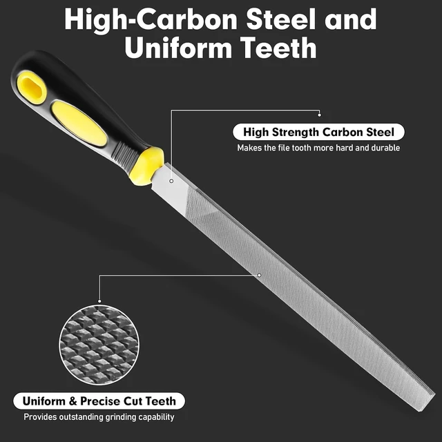 Alt view image 7 of 7 - 8 Inch Flat Hand Metal File, Durable for Steel and Wood