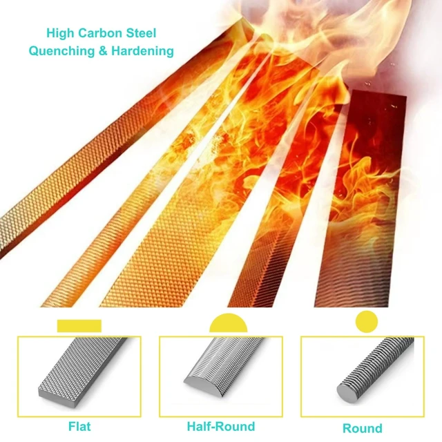 Alt view image 4 of 6 - Warmtree 6-Piece Metal Needle File Set - 4-Inch Carbon Steel Files for Metal, Wood & Jewelry, Includes Flat, Warding, Square, Triangular, Round, Half-Round
