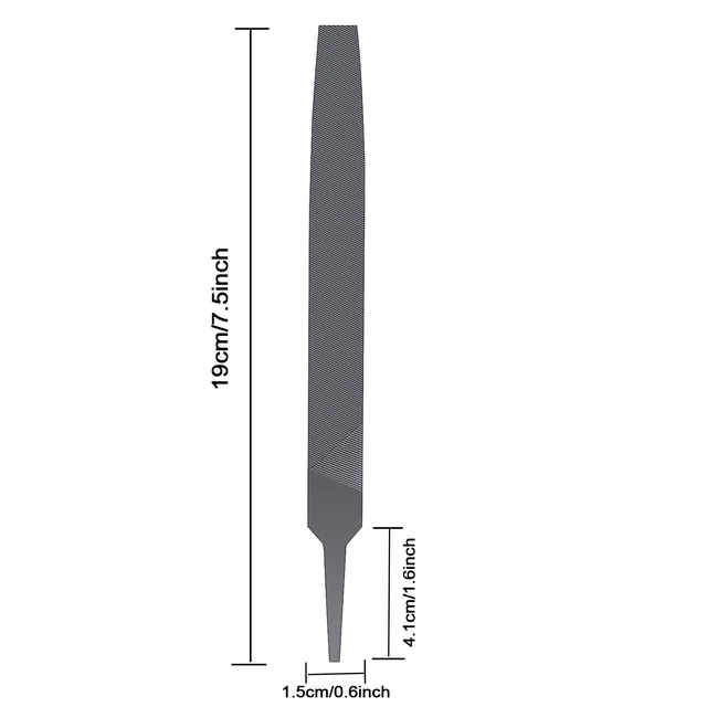 Alt view image 6 of 7 - 6-Inch Flat Medium Cut File, Double Cut Teeth, High Hardened Steel Hand File without Handle for Shaping Wood, Metal, Plastic