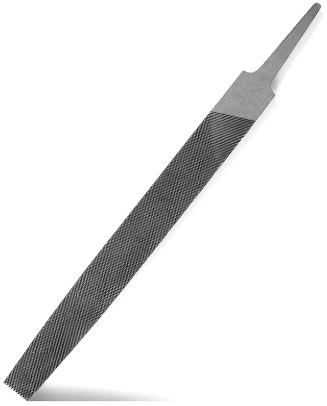 Main image of 6-Inch Flat Medium Cut File, Double Cut Teeth, High Carbon Steel, Single Hand File Without Handle, for Shaping Metal, Wood, Etc.