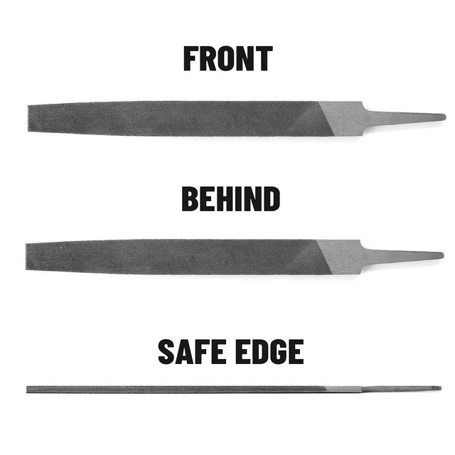 Alt view image 6 of 6 - 6-Inch Flat Medium Cut File, Double Cut Teeth, High Carbon Steel, Single Hand File Without Handle, for Shaping Metal, Wood, Etc.