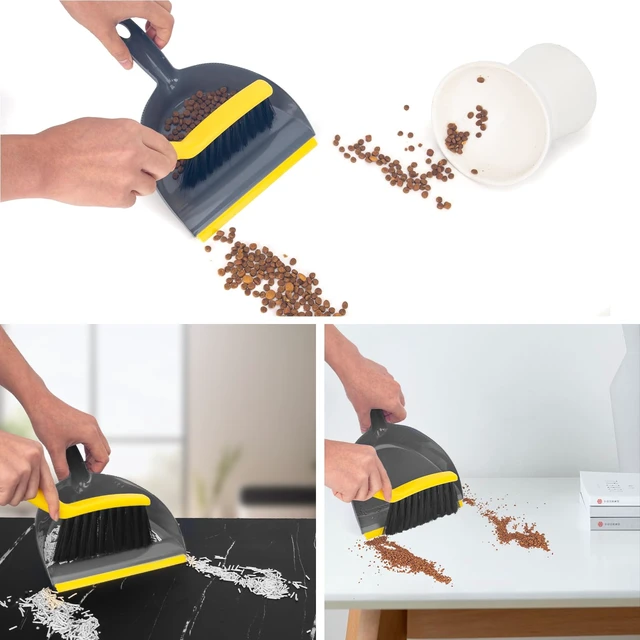 Alt view image 6 of 6 - Small Mini Handheld Dustpan and Broom Set for Home, Desktop, Sofa, Cat Litter, Car, Camping and Small Space Cleaning