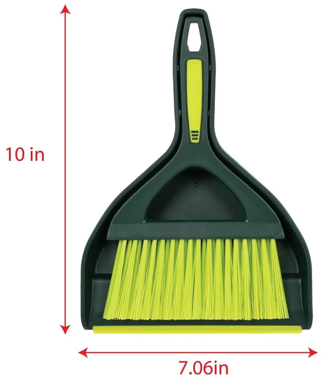 Alt view image 2 of 5 - Pine-Sol Mini Dustpan and Brush Set, Nesting Snap-On Design, Portable Compact Hand Broom, Green