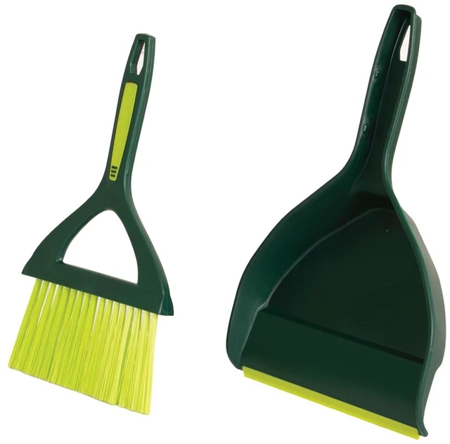 Alt view image 3 of 5 - Pine-Sol Mini Dustpan and Brush Set, Nesting Snap-On Design, Portable Compact Hand Broom, Green