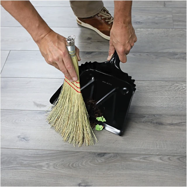 Alt view image 2 of 4 - Genuine Joe 12-Inch Heavy-Duty Black Metal Dustpan