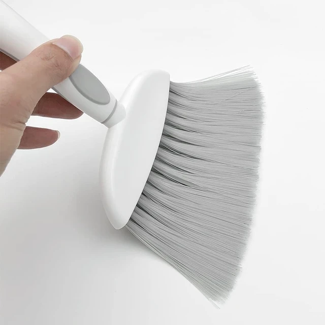 Alt view image 5 of 6 - Small Dustpan and Broom Set, Mini Hand Broom with Dustpan for Desk Table Cat Litter, Compact Kitchen Counter Crumbs, RV Living Essentials, Gray