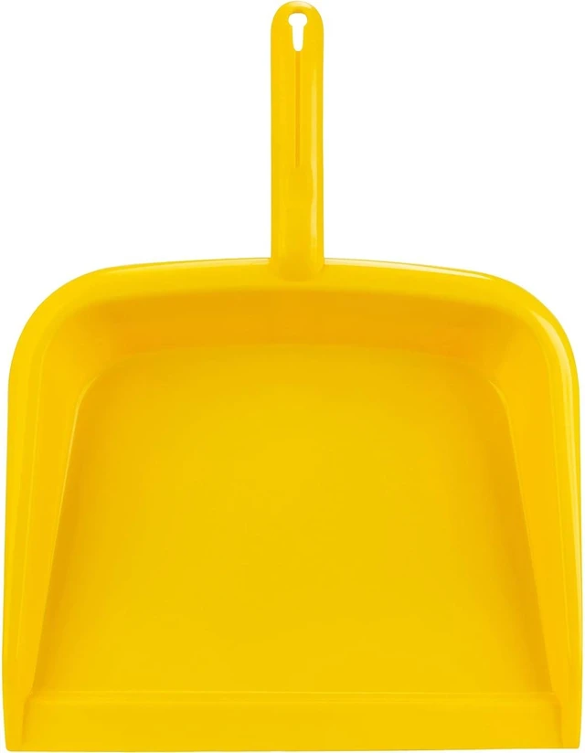 Main image of SPARTA Large Handheld Dustpan with Hanging Hole, Heavy-Duty Plastic, Wide Lip for Countertops and Surfaces, 10 Inches, Yellow