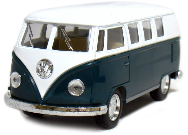 Main image of KiNSMART 1962 Volkswagen Classic Bus 1:32 Scale 5" Die Cast Metal Pullback Action Model Toy Van (Green)