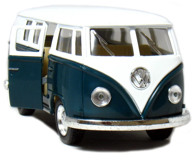 Alt view image 4 of 4 - KiNSMART 1962 Volkswagen Classic Bus 1:32 Scale 5" Die Cast Metal Pullback Action Model Toy Van (Green)