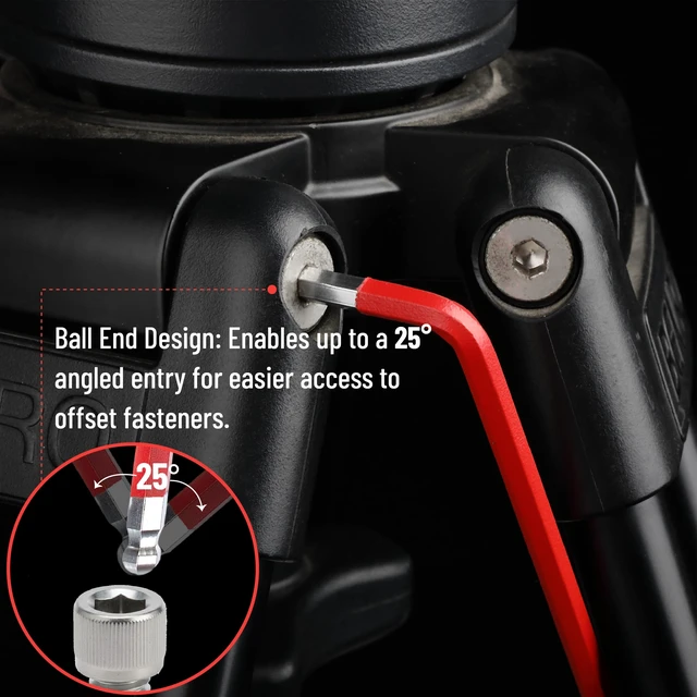 Alt view image 5 of 7 - Bates Long Allen Wrench Set, 13-Piece, SAE Hex Key, 3/64" to 3/8", 3.8" to 9" Length, Extra Long Arm with Ball End, for Precision Mechanics and DIY Repairs