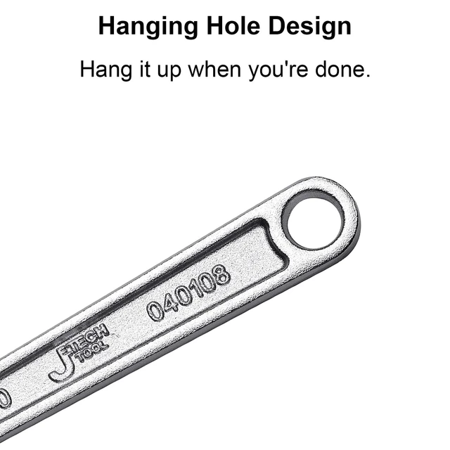 Alt view image 2 of 6 - Jetech 8-Inch Adjustable Wrench - Professional Cr-V Steel Shifter with Metric Scale Wide Caliber Opening for Home, Garage, Workshop and DIY