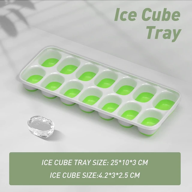Alt view image 2 of 6 - ChefAide 4 Pack Silicone Ice Cube Trays with Lid for Freezer