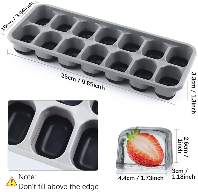 Alt view image 2 of 6 - 56Pcs Silicone Ice Cube Trays 4 Pack, Easy-Release & Flexible with Spill-Resistant Removable Lid, Stackable Trays with Covers for Freezer and Cocktail