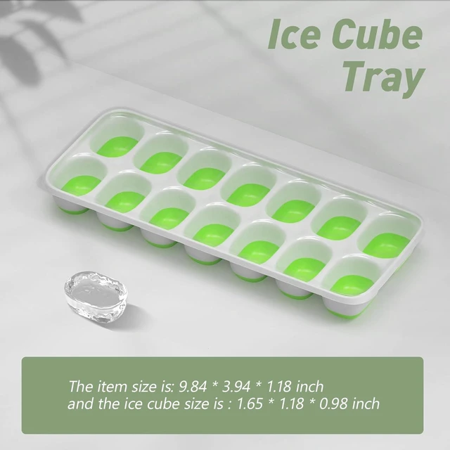 Alt view image 4 of 6 - ChefAide 2 Pack Silicone Ice Cube Trays with Lid for Freezer