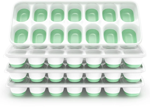 Main image of ChefAide 4-Pack Silicone Ice Cube Trays with Lid for Freezer