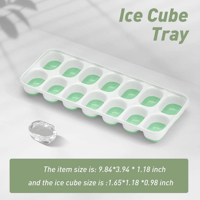 Alt view image 5 of 6 - ChefAide 4-Pack Silicone Ice Cube Trays with Lid for Freezer