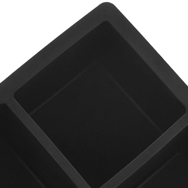 Alt view image 2 of 4 - Amazon Basics Large Silicone Square Ice Cube Trays, 4.25x4.25x1.77in, Black, Set of 2, Freezer Safe, Dishwasher Safe