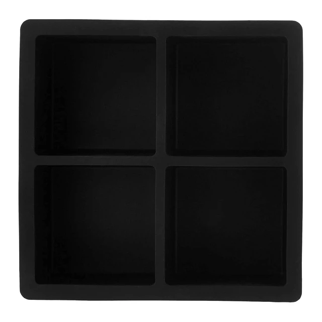 Alt view image 3 of 4 - Amazon Basics Large Silicone Square Ice Cube Trays, 4.25x4.25x1.77in, Black, Set of 2, Freezer Safe, Dishwasher Safe
