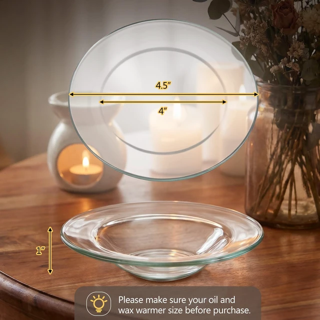 Alt view image 7 of 7 - Patelai 4.5-Inch Round Glass Plate Replacement Wax Warmer Dish, 1 Piece