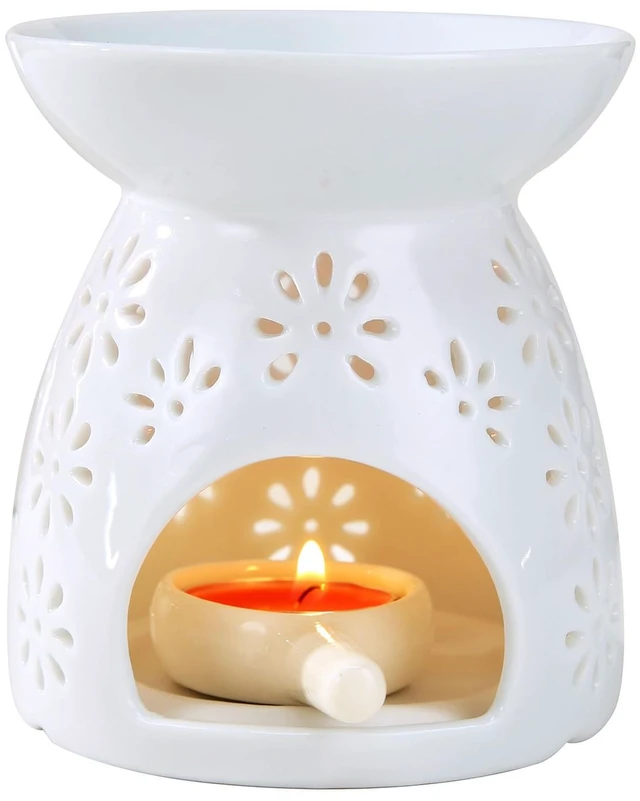 Main image of Ceramic Tea Light Candle Holder, Essential Oil Burner, Wax Melt Burner, Incense Aroma Diffuser, Home Decor