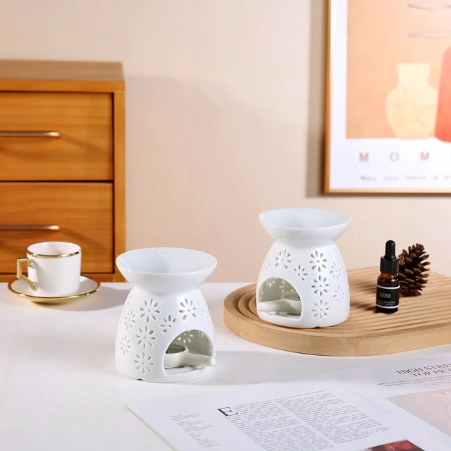 Alt view image 2 of 6 - Ceramic Tea Light Candle Holder, Essential Oil Burner, Wax Melt Burner, Incense Aroma Diffuser, Home Decor