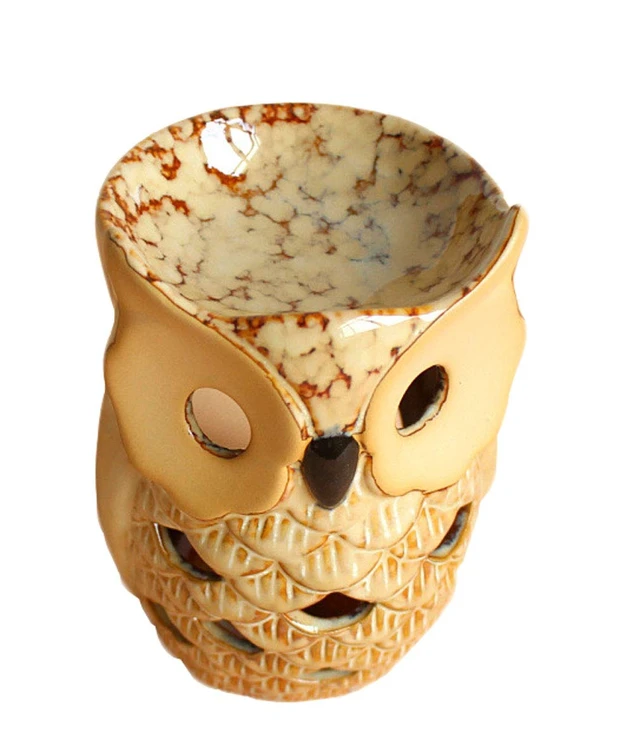 Alt view image 5 of 6 - 7 Inch Ceramic Owl Oil Warmer