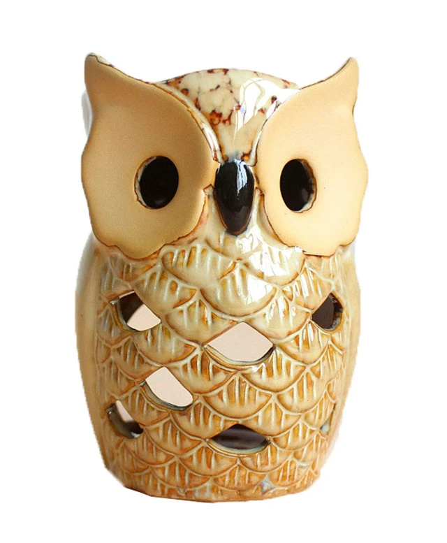 Alt view image 6 of 6 - 7 Inch Ceramic Owl Oil Warmer