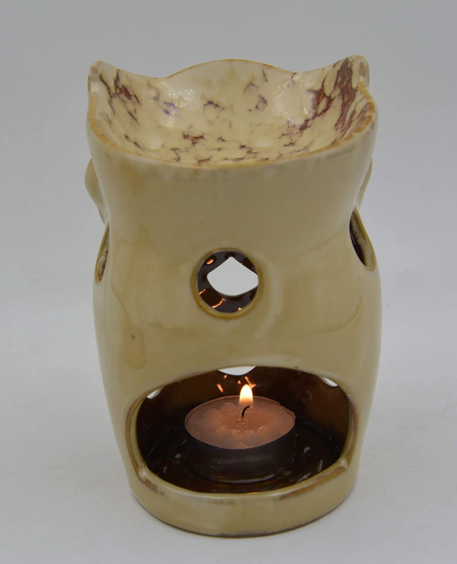 Alt view image 4 of 6 - 7 Inch Ceramic Owl Oil Warmer