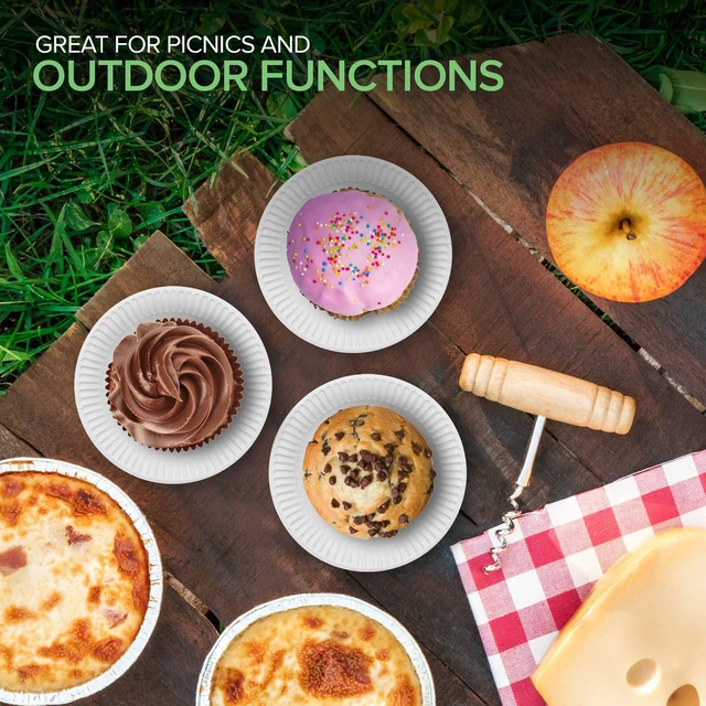 Alt view image 3 of 6 - Stock Your Home 6-Inch Uncoated Paper Plates, Everyday Disposable Dessert Plates, White, 100 Count