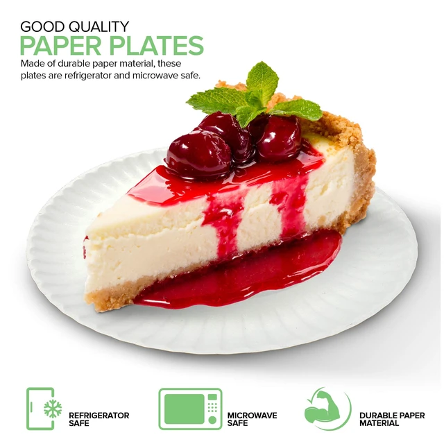 Alt view image 4 of 6 - Stock Your Home 6-Inch Uncoated Paper Plates, Everyday Disposable Dessert Plates, White, 100 Count