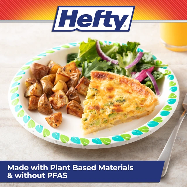 Alt view image 3 of 7 - Hefty Compostable Paper Plates, 8.6-Inch, 30 Count (Pack of 2), Patterned, Soak-Resistant, Microwave Safe, Plant-Based Materials, for BBQs, Parties, Holidays & Daily Use
