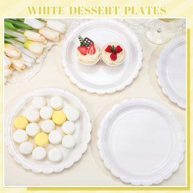 Alt view image 3 of 6 - NatNarr 30 Pcs 9" White Scalloped Paper Dinner Dessert Plates