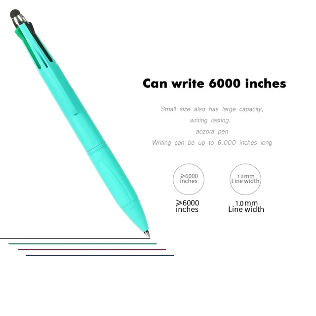 Alt view image 3 of 6 - 4-Color Pen with Stylus Tip, 1.0mm Ballpoint, 9-Pack, Nurse Accessories for Work