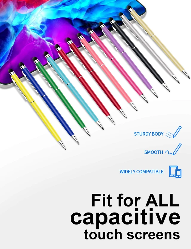 Alt view image 4 of 6 - Innhom 12 Pack 2-in-1 Stylus Pens and Ballpoint Pens for Touch Screens Compatible with iPad iPhone Tablets Samsung Kindle