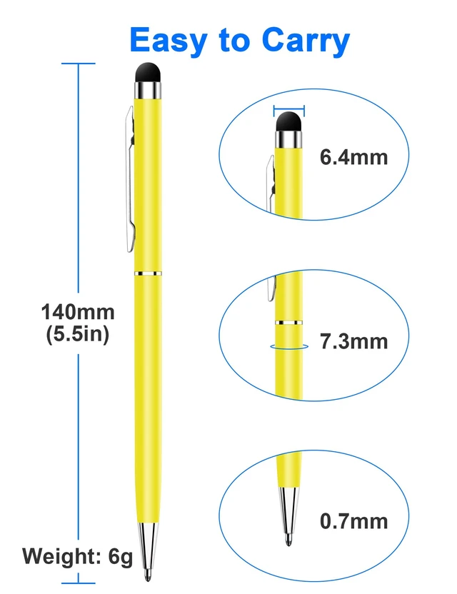 Alt view image 6 of 6 - Innhom 12 Pack 2-in-1 Stylus Pens and Ballpoint Pens for Touch Screens Compatible with iPad iPhone Tablets Samsung Kindle