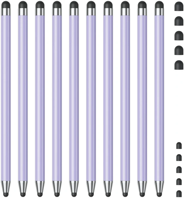 Main image of 10-Pack Stylus Pen for Touchscreen, High Precision & Sensitivity, Compatible with iPad/iPhone/Samsung/Android Phones & Tablets, All Capacitive Touch Screens, Purple