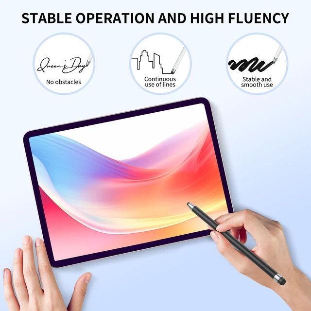 Alt view image 3 of 7 - 10-Pack Stylus Pen for Touchscreen, High Precision & Sensitivity, Compatible with iPad/iPhone/Samsung/Android Phones & Tablets, All Capacitive Touch Screens, Purple