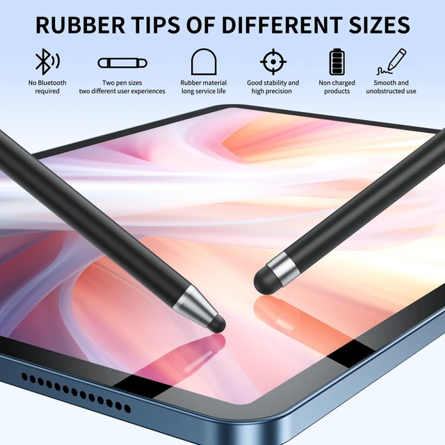 Alt view image 2 of 7 - 10-Pack Stylus Pen for Touchscreen, High Precision & Sensitivity, Compatible with iPad/iPhone/Samsung/Android Phones & Tablets, All Capacitive Touch Screens, Purple