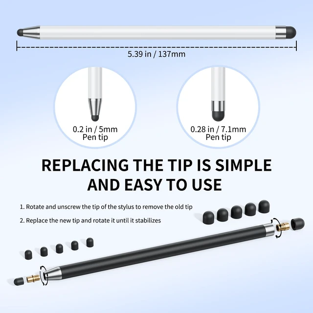 Alt view image 7 of 7 - 10-Pack Stylus Pen for Touchscreen, High Precision & Sensitivity, Compatible with iPad/iPhone/Samsung/Android Phones & Tablets, All Capacitive Touch Screens, Purple