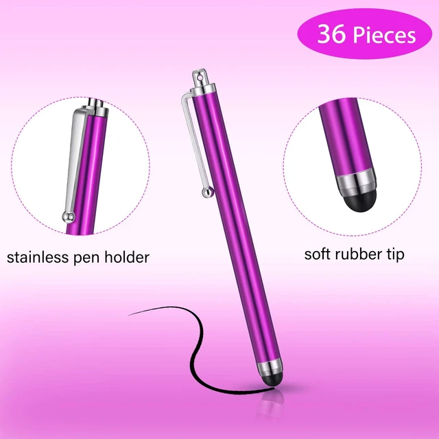 Alt view image 6 of 6 - Outus 36-Pack Touchscreen Stylus Pens, Pink, Purple, Rose Red, White