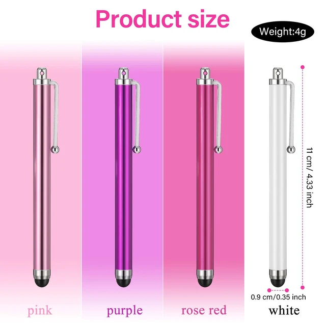 Alt view image 4 of 6 - Outus 36-Pack Touchscreen Stylus Pens, Pink, Purple, Rose Red, White