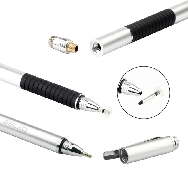 Alt view image 3 of 6 - ELZO 3 in 1 Stylus Combo, Disc Stylus Touch Screen Pen and Gel Pen, 2Pcs with 6 Replacement Tips for Touchscreen Tablets & Phones, iPhone/iPad/Samsung/Lenovo