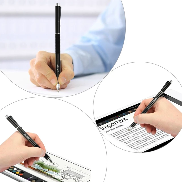 Alt view image 5 of 6 - ELZO 3 in 1 Stylus Combo, Disc Stylus Touch Screen Pen and Gel Pen, 2Pcs with 6 Replacement Tips for Touchscreen Tablets & Phones, iPhone/iPad/Samsung/Lenovo