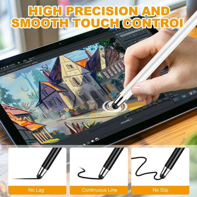 Alt view image 3 of 7 - 2-in-1 Stylus Pen (10-Pack), High Precision & Sensitivity, Compatible with iPad/iPhone/Nintendo Switch/Samsung/Android Smartphones & Tablets, All Touchscreen