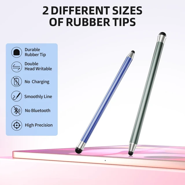 Alt view image 7 of 7 - 10Pcs 2-in-1 High Sensitivity & Precision Stylus Pen for iPad/iPhone/Samsung/Android Tablets and Universal Capacitive Touchscreen (Colorful)