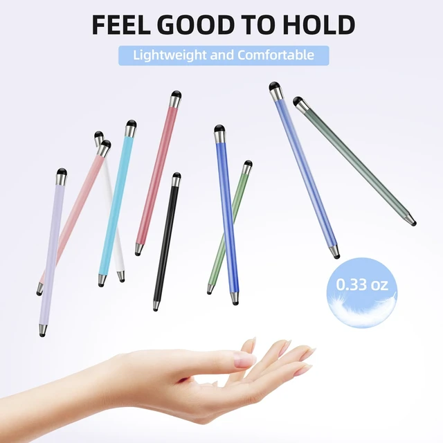 Alt view image 2 of 7 - 10Pcs 2-in-1 High Sensitivity & Precision Stylus Pen for iPad/iPhone/Samsung/Android Tablets and Universal Capacitive Touchscreen (Colorful)