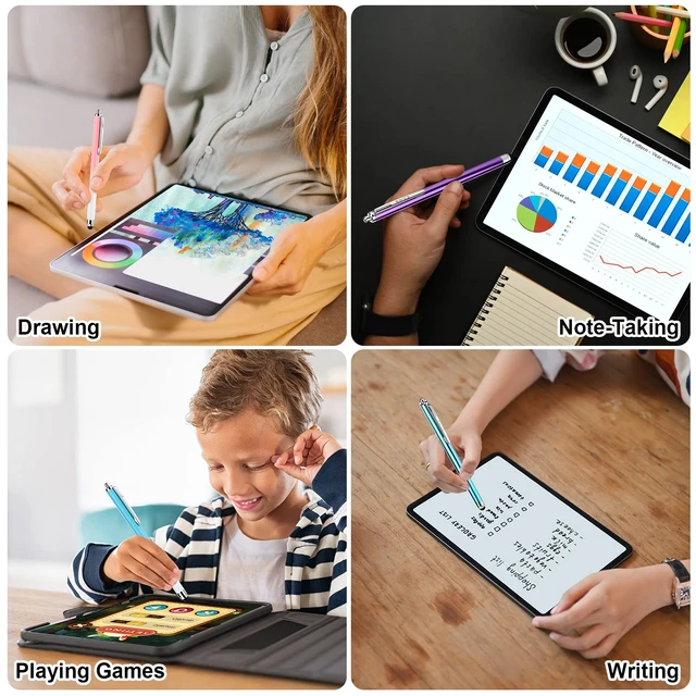Alt view image 4 of 7 - Stylus Pens for iPad iPhone Kindle Fire Touch Screens (Pink/Purple/Aqua Blue)