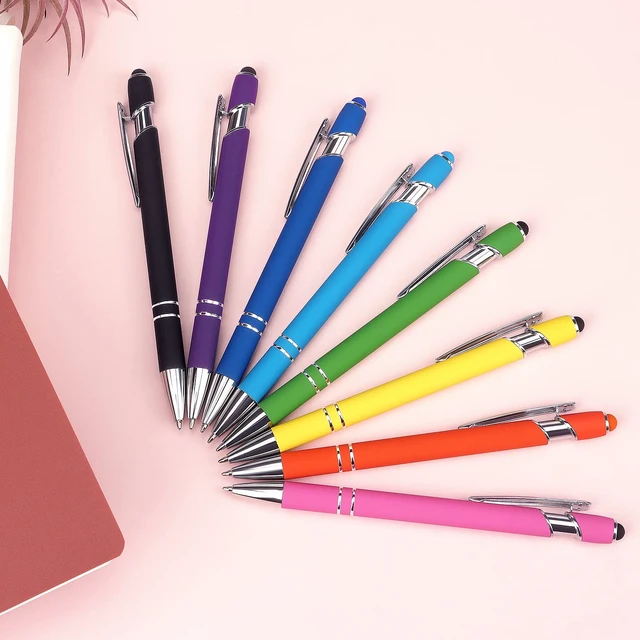 Alt view image 7 of 7 - Bribobo 2-in-1 Stylus Ballpoint Pen, 8 Pack, 1.0mm Black Ink
