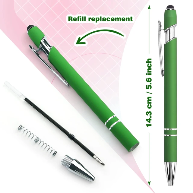 Alt view image 4 of 7 - Bribobo 2-in-1 Stylus Ballpoint Pen, 8 Pack, 1.0mm Black Ink